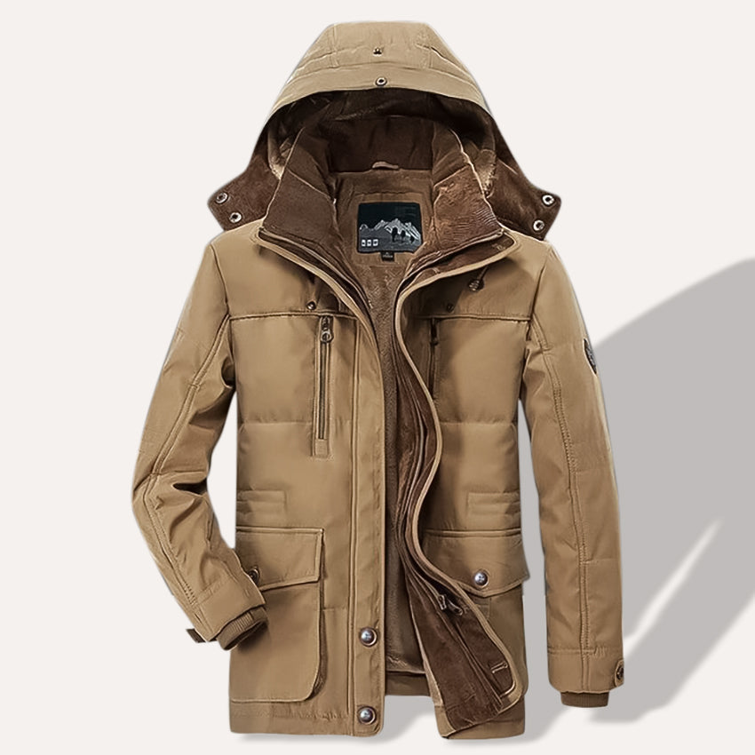 Parka d'hiver thermique pour hommes avec poches multiples