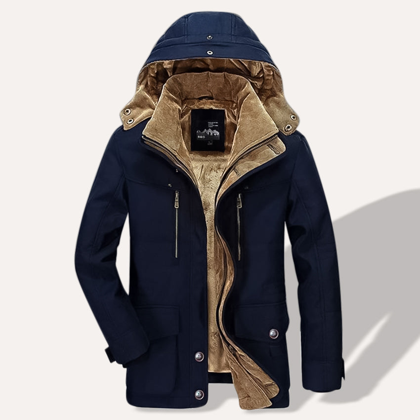 Parka d'hiver thermique pour hommes avec poches multiples