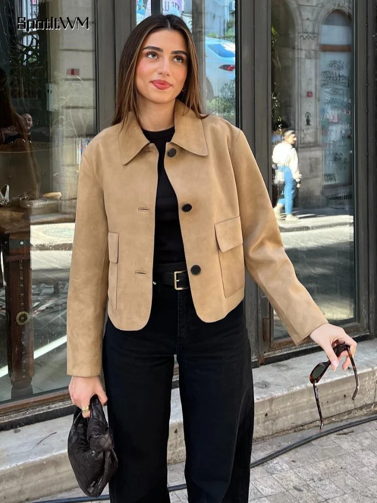 Le Clair™ | Veste en cuir beige