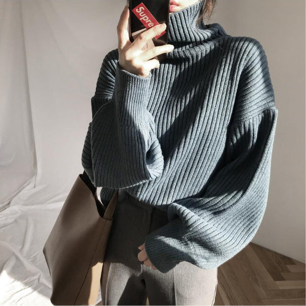 Matior™ | Luxe Turtleneck Balloon Sleeve Sweater