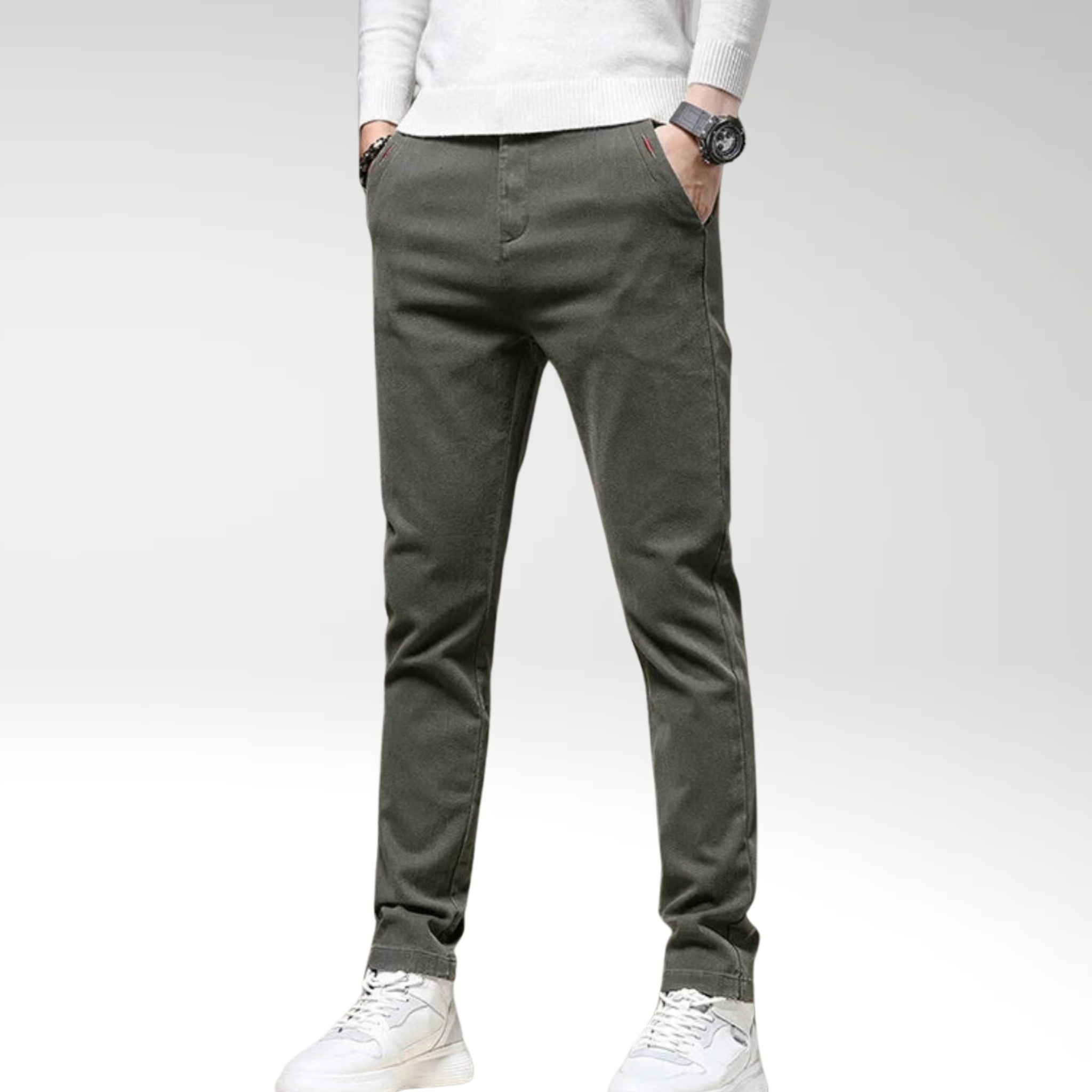 Le Clair™ | Pantalon slim en coton stretch classique