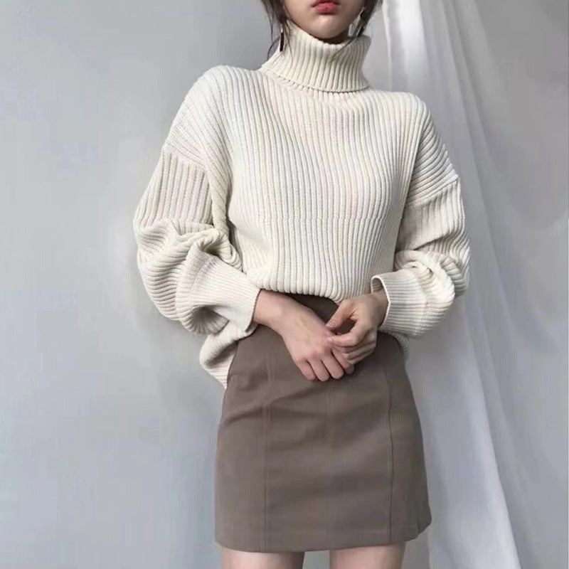 Le Clair™ | Luxe Pull à col roulé et à manches ballon