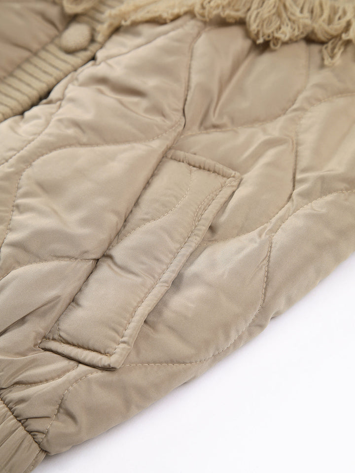 Le Clair™ | Veste matelassée en tricot torsadé patchwork