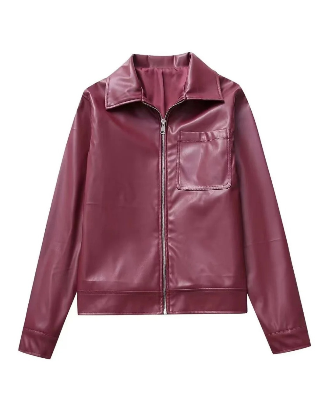 Le Clair™ |Veste d'automne rouge de luxe en cuir