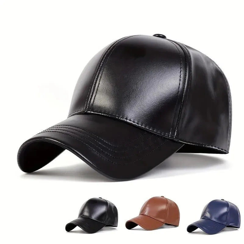 André™ - Casquette en cuir noir au style urbain et sophistiqué