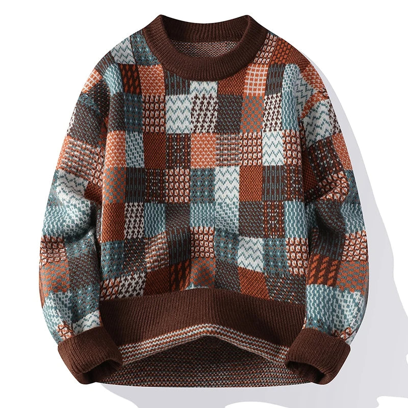 Le Clair™ | Pull Vintage Patchwork en Cachemire pour Hommes