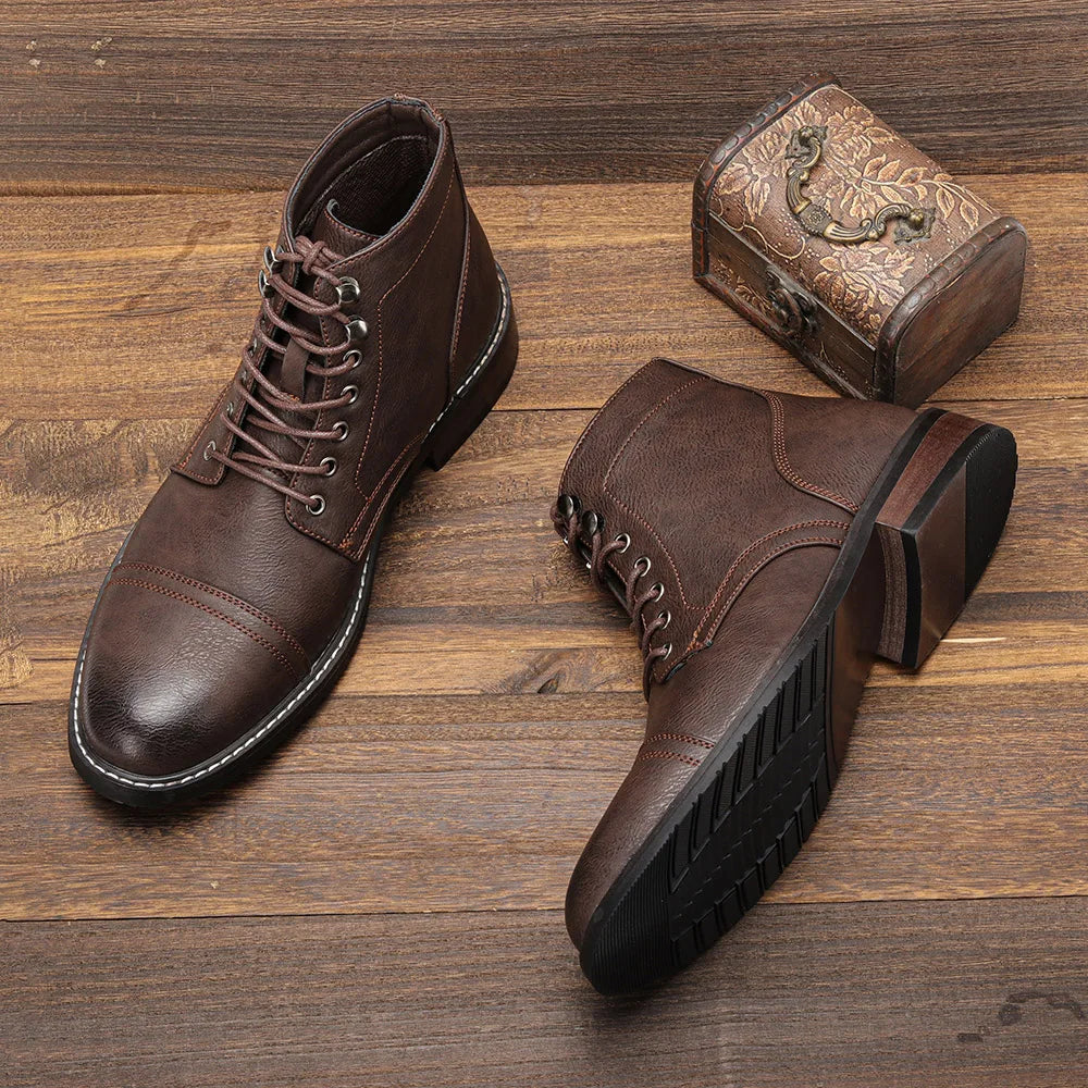 Bernard™ - Bottes derby vintage avec bout renforcé