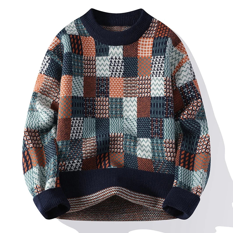 Le Clair™ | Pull Vintage Patchwork en Cachemire pour Hommes