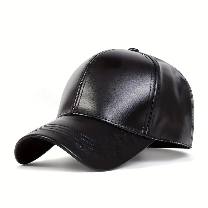 André™ - Casquette en cuir noir au style urbain et sophistiqué