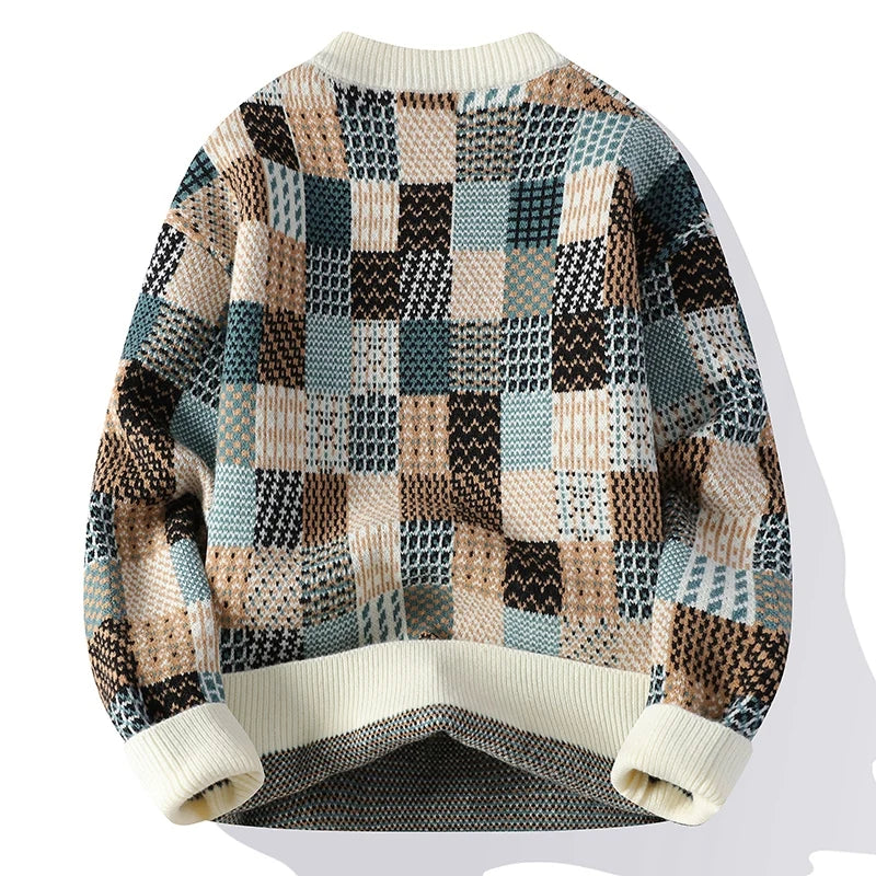 Le Clair™ | Pull Vintage Patchwork en Cachemire pour Hommes