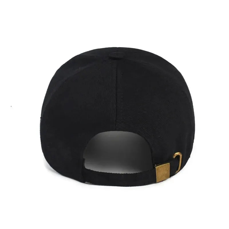 Édouard™ - Casquette noire en coton avec détail en cuir