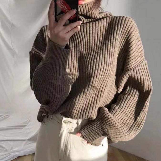 Le Clair™ | Luxe Pull à col roulé et à manches ballon