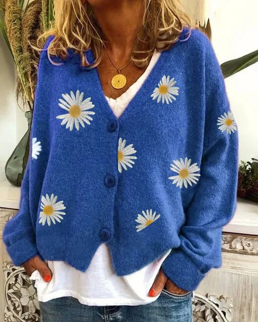 Althea™ | Cardigan décontracté en crochet à fleurs