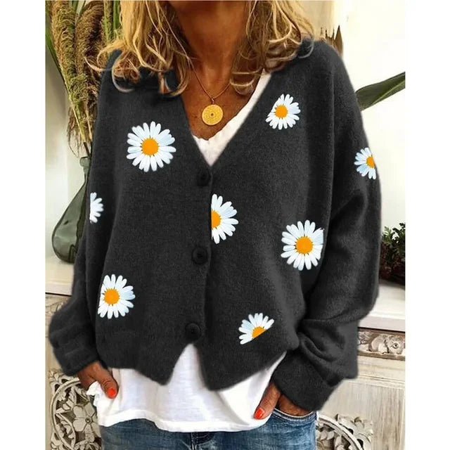 Althea™ | Cardigan décontracté en crochet à fleurs