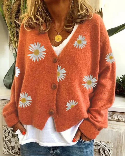 Althea™ | Cardigan décontracté en crochet à fleurs