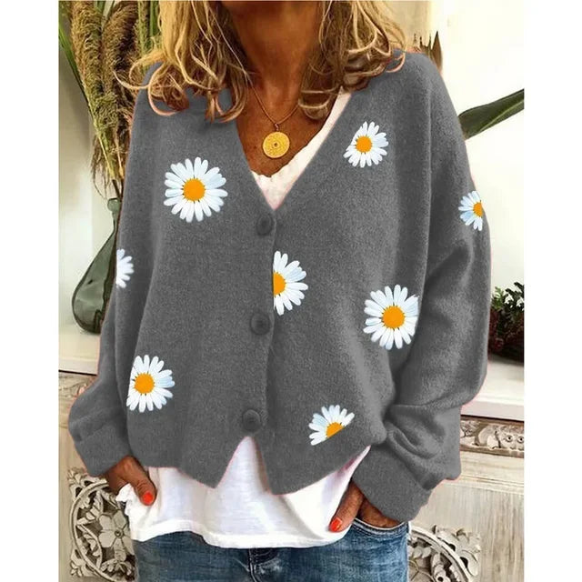 Althea™ | Cardigan décontracté en crochet à fleurs