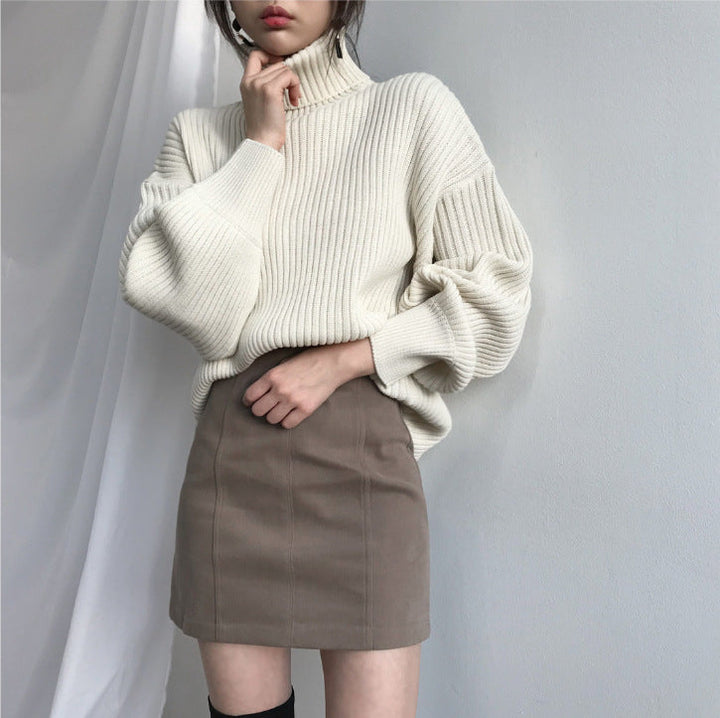 Le Clair™ | Luxe Pull à col roulé et à manches ballon